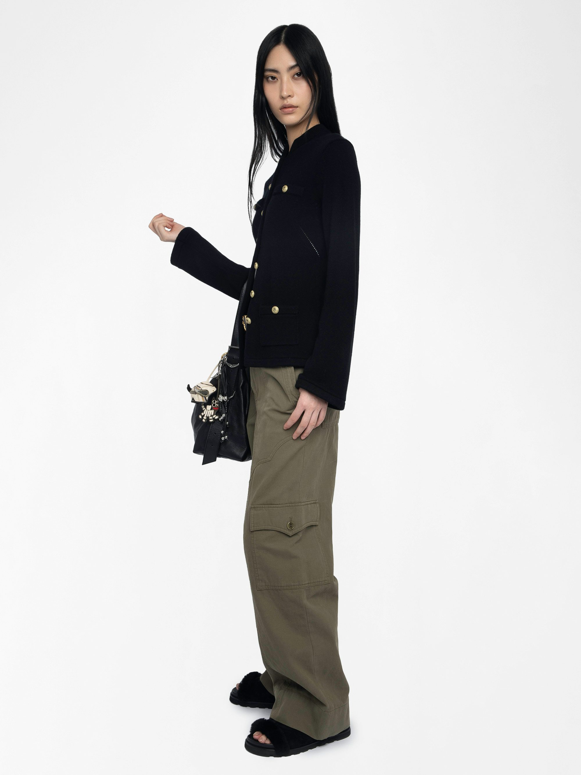 Cardigan Lucy - Buttoned cardigan jacket with patch pockets.